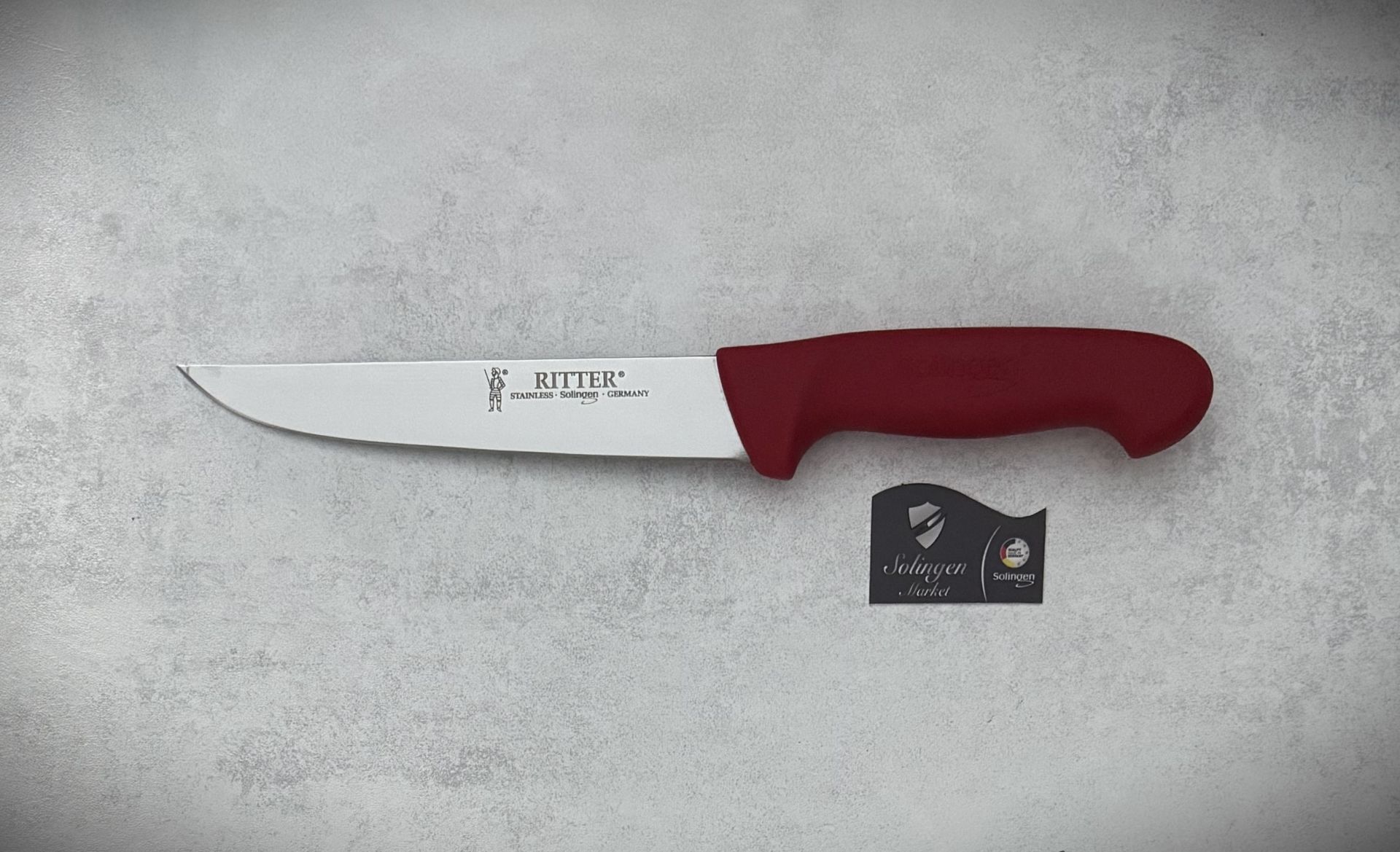Solingen Rıtter Et Doğrama Kasap Ve Mutfak Bıçağı Yeni Model 21 Cm Kırmızı