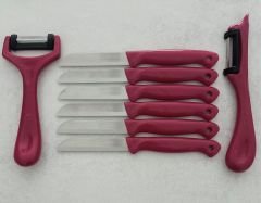 Solingen 6'Lı Meyve-Sebze-Doğrama Bıçağı Ve 2'Li Soyacak 8'Li Set Pembe