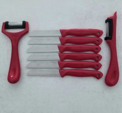 Solingen 6'Lı Meyve-Sebze-Doğrama Bıçağı Ve 2'Li Soyacak 8'Li Set Kırmızı