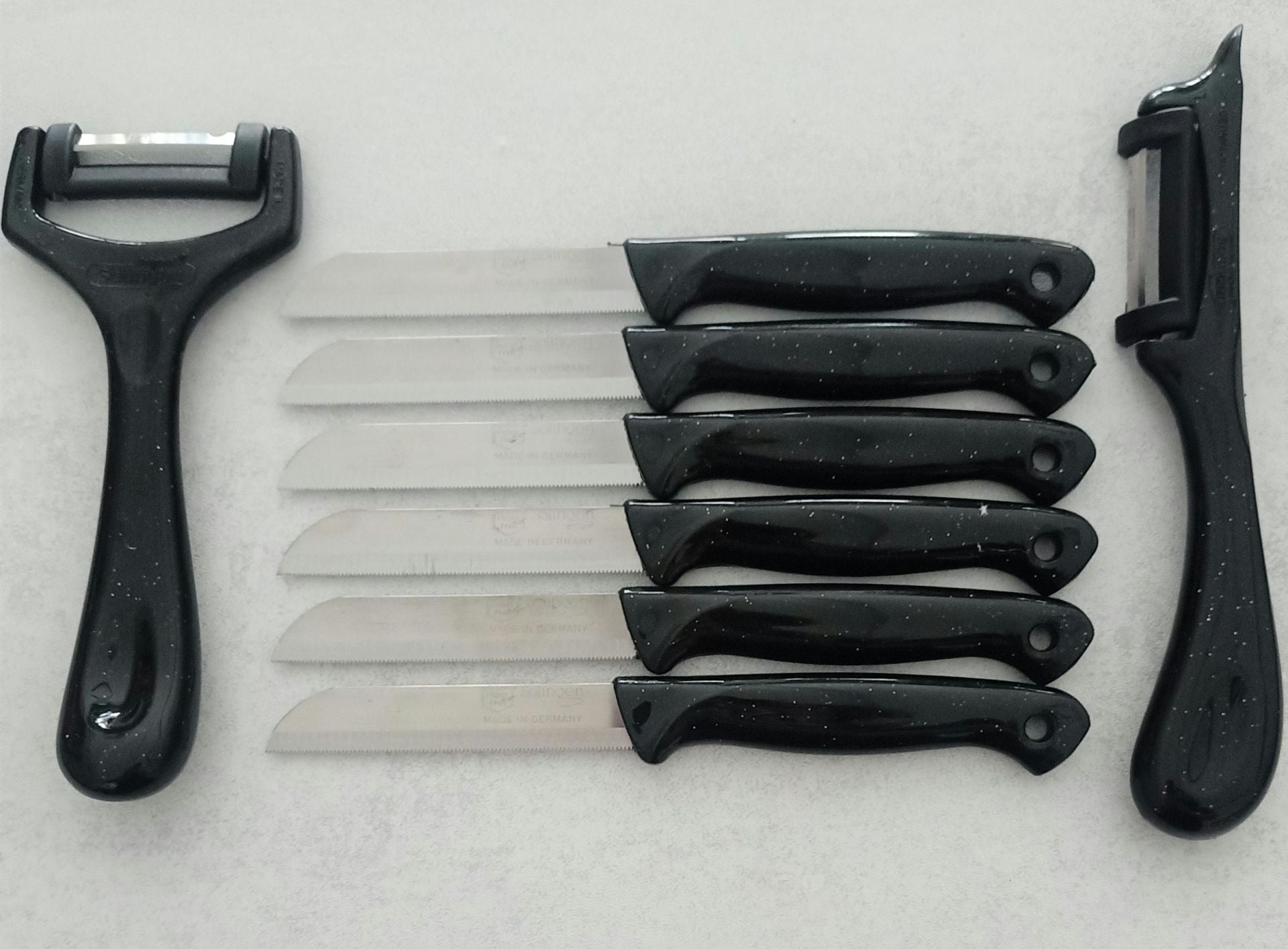 Solingen 6'Lı Meyve-Sebze-Doğrama Bıçağı Ve 2'Li Soyacak 8'Li Set Siyah