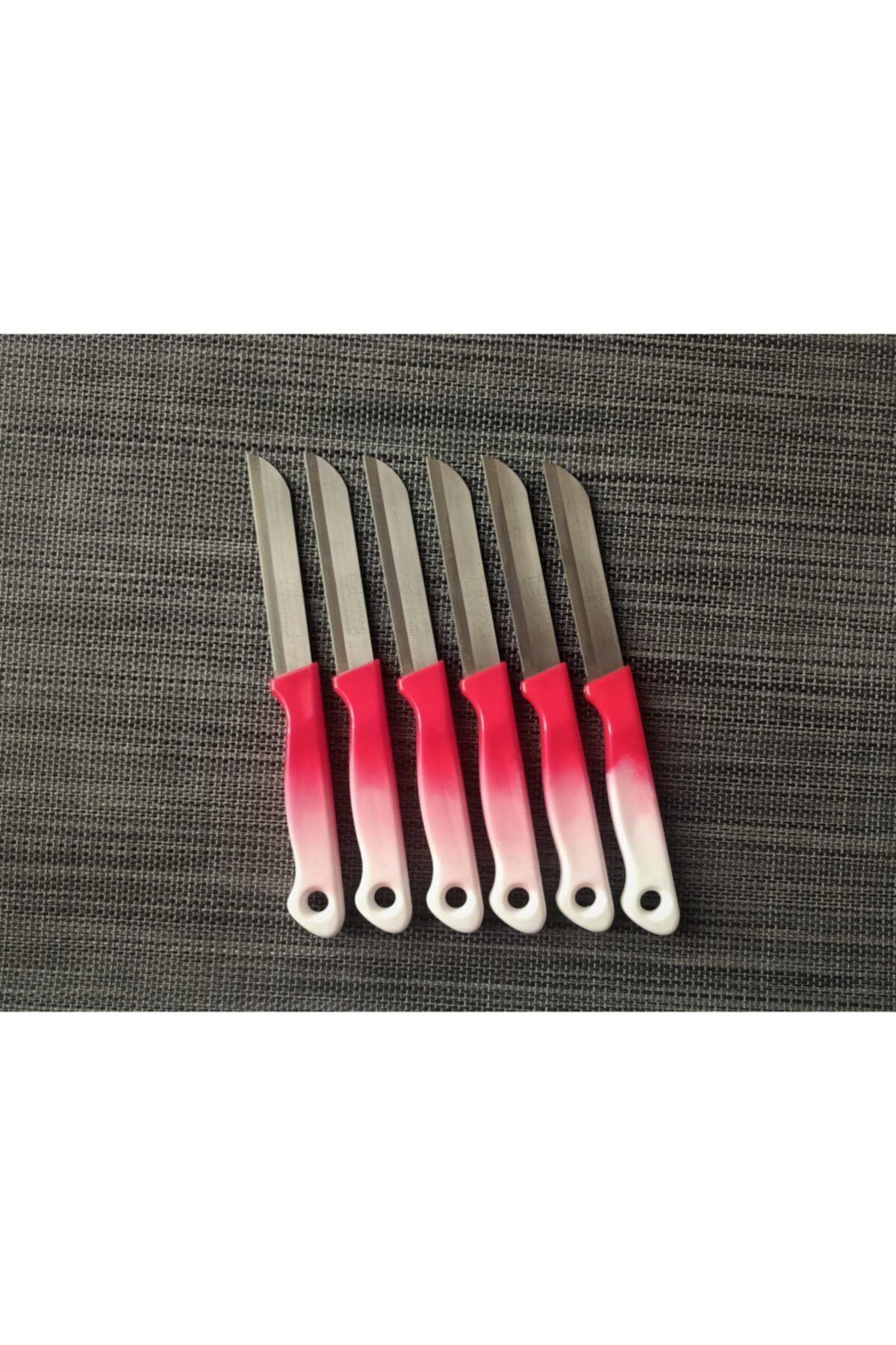Meyve Sebze Bıçağı Ebruli Pembe - Beyaz 6\'Lı