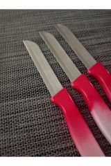 Meyve Sebze Bıçağı Ebruli Kırmızı - Beyaz 12\'Li