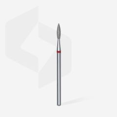 STALEKS Elmas Sivri Alev Freze, Kırmızı, Çap 2,1 mm, Çalışma Kısmı 8 mm