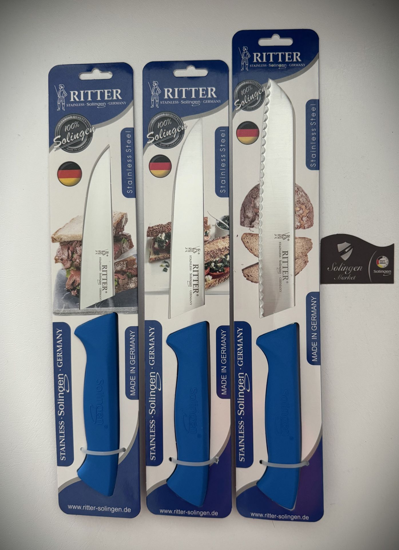Solingen Rıtter Genel Kullanım Mutfak Bıçağı Seti 3'Lü
