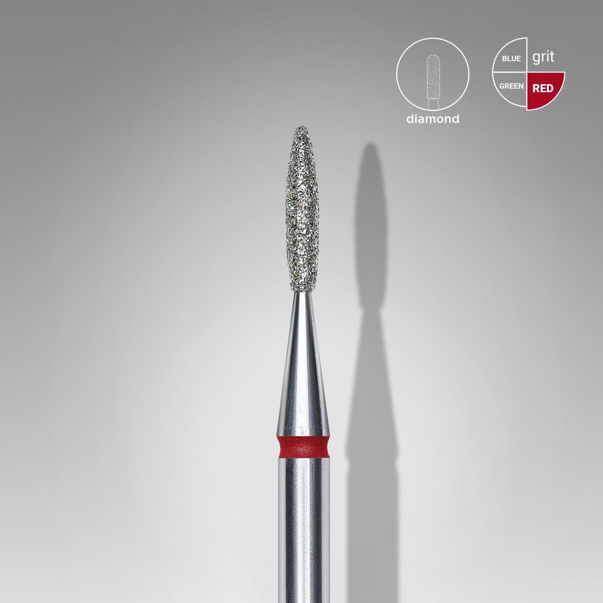 STALEKS STALEKS Elmas Alev Freze, Kırmızı, Çap 1,6 mm, Çalışma Kısmı 8 mm