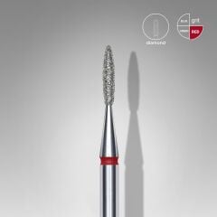 STALEKS STALEKS Elmas Alev Freze, Kırmızı, Çap 1,6 mm, Çalışma Kısmı 8 mm