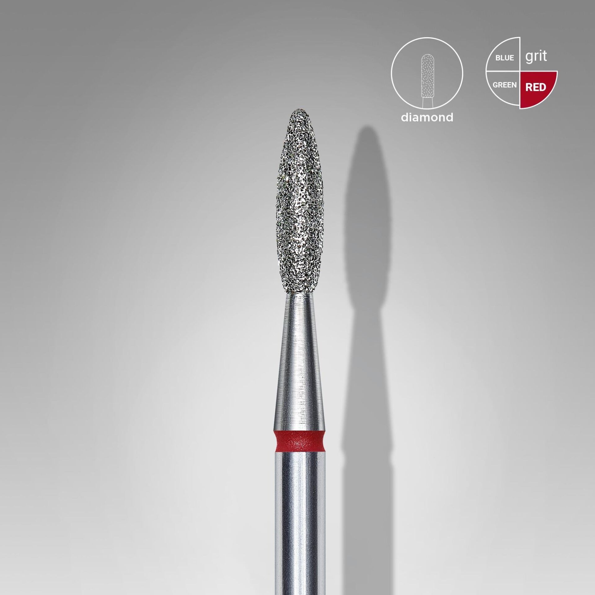 STALEKS Elmas Alev Freze, Kırmızı, Çap 2,1 mm, Çalışma Kısmı 8 mm