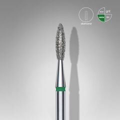 STALEKS Elmas Alev Freze, Yeşil, Çap 2,1 mm, Çalışma Kısmı 8 mm