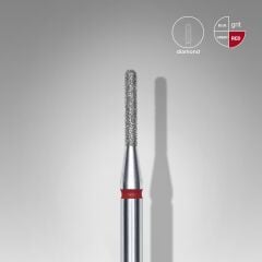 STALEKS Elmas Yuvarlanmış Silindir Freze, Kırmızı, Çap 1,4 mm, Çalışma Kısmı 8 mm