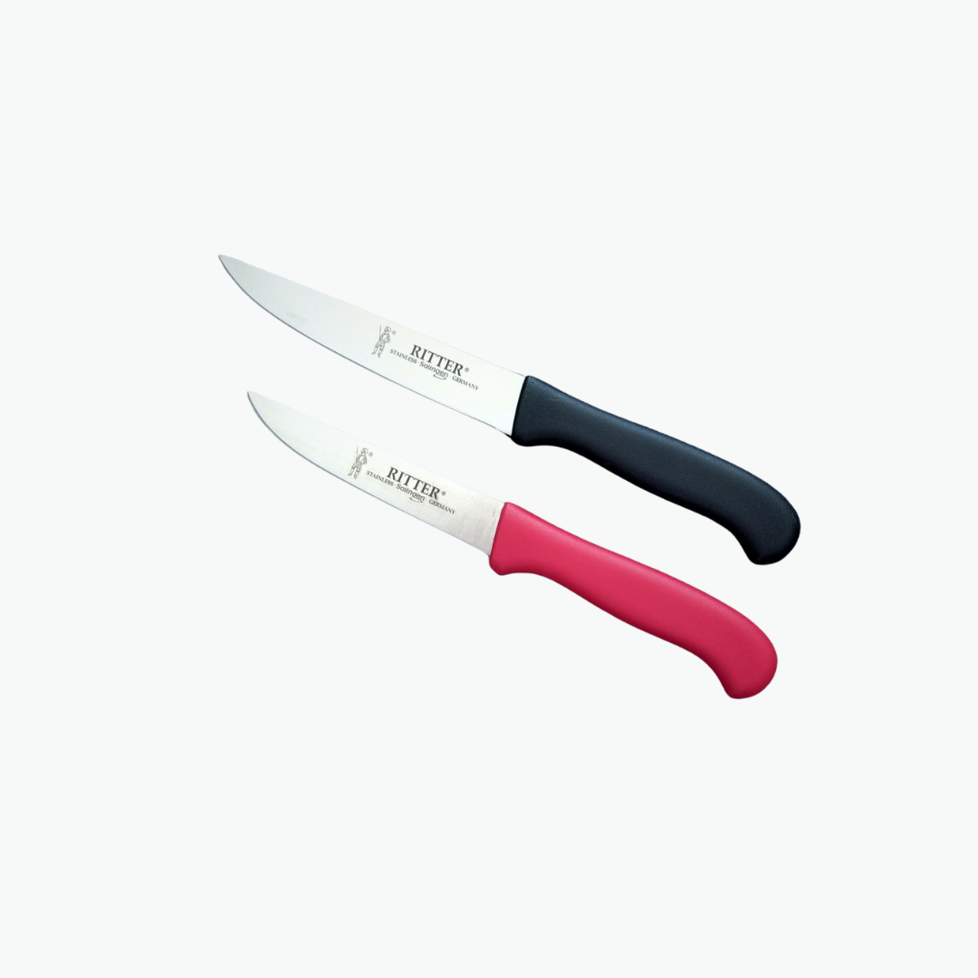 Solingen Rıtter Mutfak Bıçağı Siyah- Kırmızı 2Li 13-15 Cm