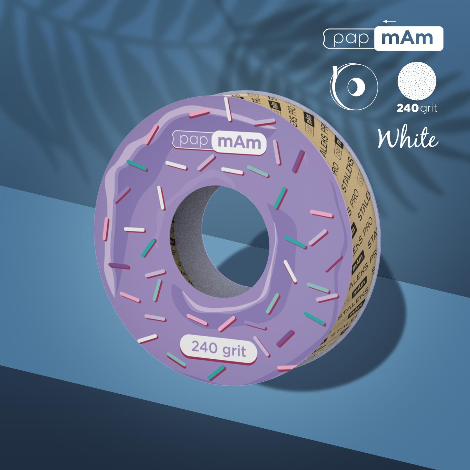 STALEKS PRO Plastik Bobin İçin EXPERT Yedek PapmAm Beyaz Bant Törpü Bloğu, 240 Grit