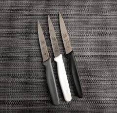 Solingen Max Melchıor Düz Sivri Uçlu Sebze Ve Doğrama Bıçağı Siyah-Beyaz-Gri 3Lü