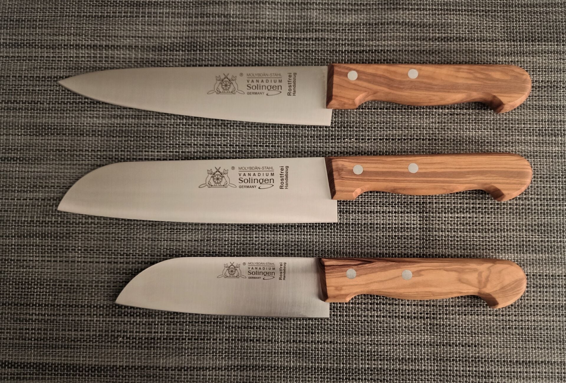 Solingen Zeytin Saplı Profesyonel Şef Bıçağı 3'Lü 20/20/15 Cm