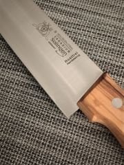 Solingen Zeytin Saplı Profesyonel Büyük Santoku Bıçağı 20 Cm