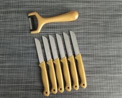 Solingen 6'Lı Meyve Bıçağı Ve Soyacak Simli Sarı 7'Li Set