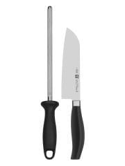 ZWİLLİNG Fıve Star Dövme Çelik Santoku ve Masat Bileyici Set
