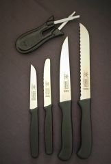 Solingen Doğrama Mutfak Bıçakları Ve Bileyici 5'Li Set Siyah