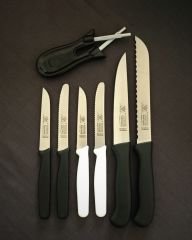 Solingen Doğrama Mutfak Bıçakları Ve Bileyici 7'Li Set Siyah