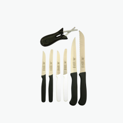 Solingen Doğrama Mutfak Bıçakları Ve Bileyici 7'Li Set Siyah