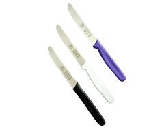 Solingen Tırtıklı Doğrama Bıçağı 3'Lü Siyah-Beyaz-Mor