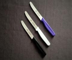 Solingen Tırtıklı Doğrama Bıçağı 3'Lü Siyah-Beyaz-Mor