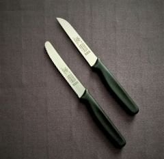 Solingen Tırtıklı Ve Düz Doğrama Bıçağı 2'Li Siyah