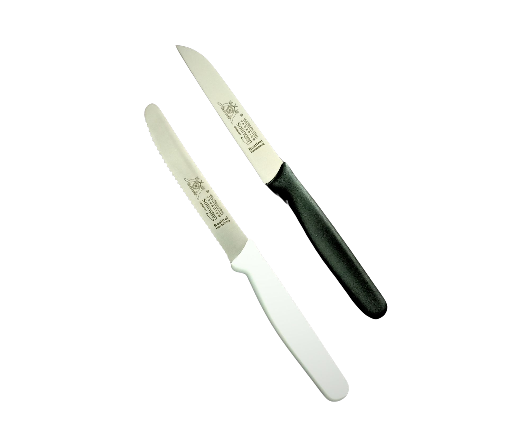 Solingen Tırtıklı Ve Düz Doğrama Bıçağı 2'Li Beyaz-Siyah