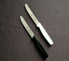 Solingen Tırtıklı Ve Düz Doğrama Bıçağı 2'Li Siyah-Beyaz