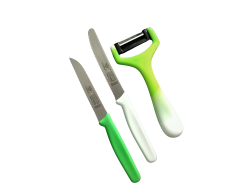 Solingen Sebze Doğrama Bıçakları Ve Soyacak 3'Lü Set Yeşil