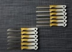 Solingen Meyve Sebze Bıçağı Ebruli Gold-Beyaz